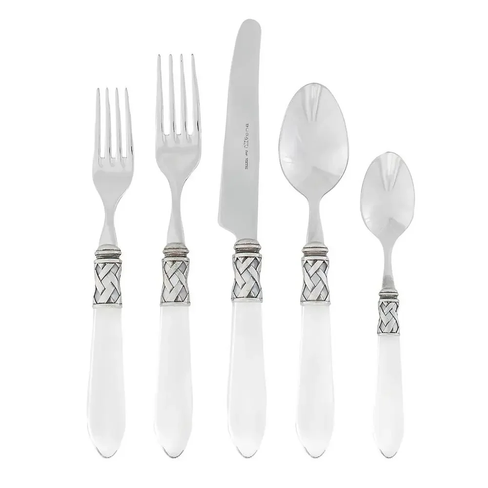 Vietri Aladdin Antique Five Piece Place Setting CLEAR New